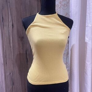 Ambiance Light Yellow Ribbed Tank Top
